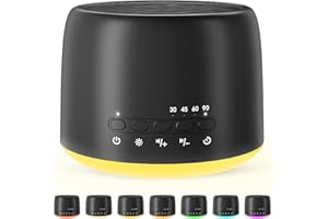 NEXGADGET White Noise Machine for Baby Kids Adults, 36 Soothing Sounds, Colorful Night Light, Timer & Memory Function, USB or Battery Powered, Volume Adjustable, Portable Sleep Sound Machine for Home Travel
