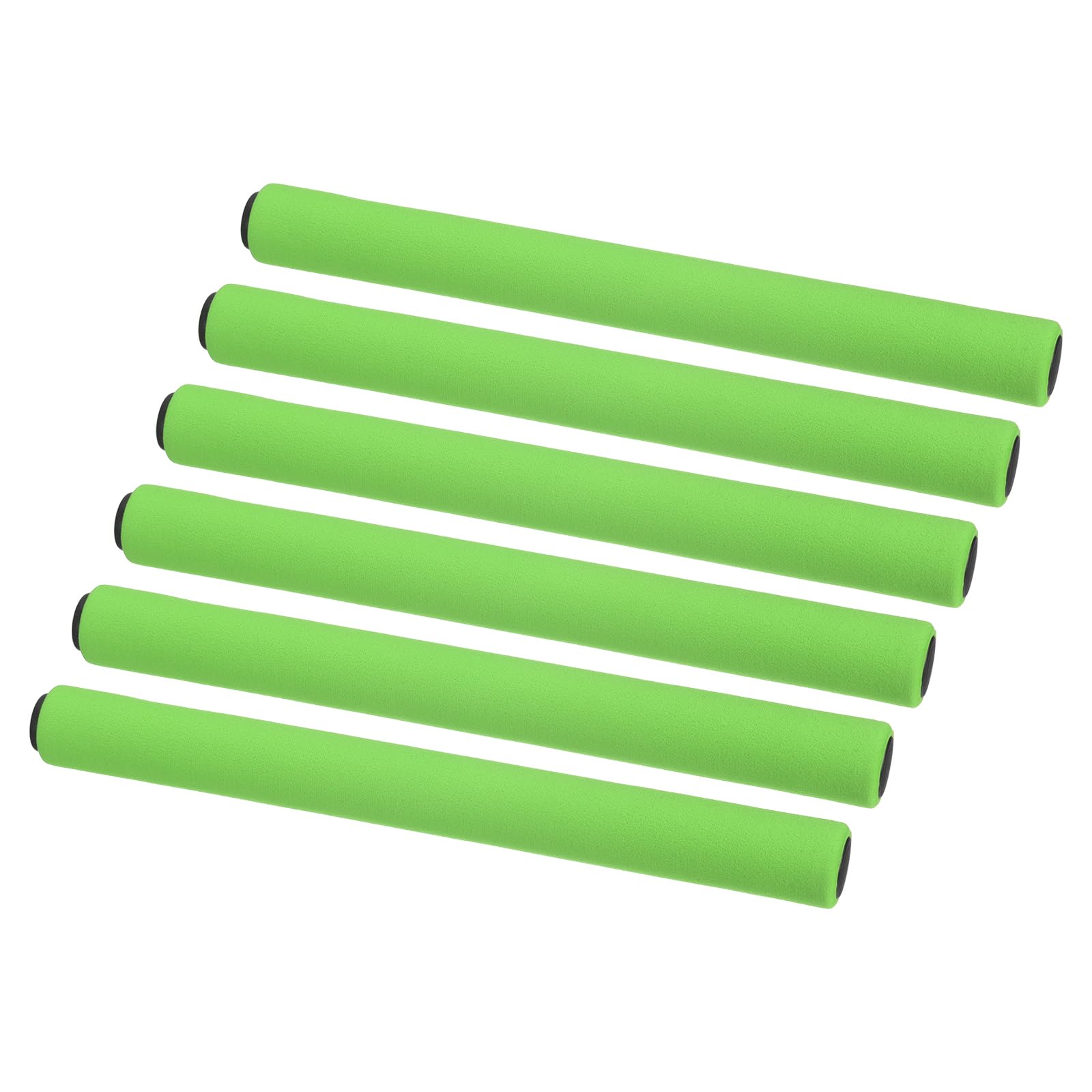 M METERXITY 6 Pack Relay Track Baton - Stainless Steel Hollow Tube with Sponge Cover, Apply to Team Building/Relay Races/Athletics Sports Game (Green)