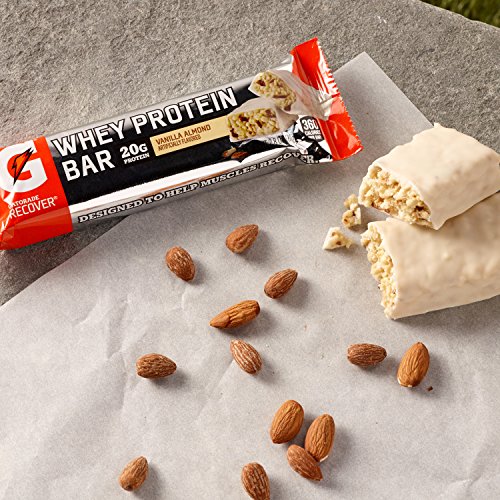 Gatorade Whey Protein Bars, Vanilla Almond, 2.8 Oz Bars (Pack Of 12