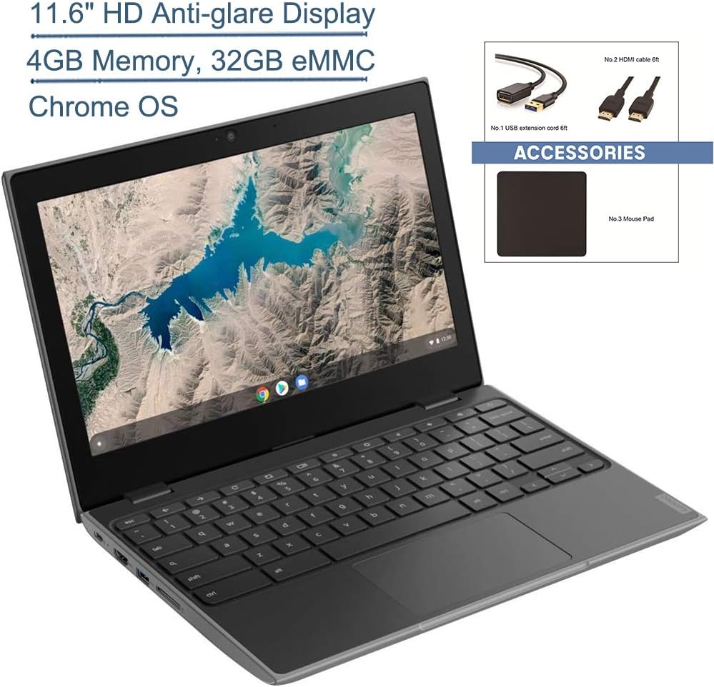 2020 Lenovo 11.6" Chromebook QuadCore CPU 4GB RAM 32GB
