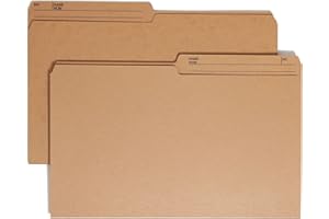 Smead File Folder Reversible 1/2 only 2 Tab, Legal Size, Natural, 100 Per Box (15340)