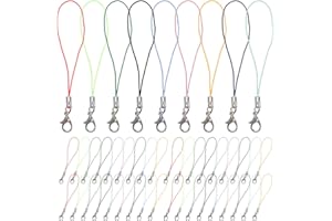Baluue 100Pcs Lobster Buckle Mobile Phone Rope 2.75 Inch Phone Charm Straps Bulk for Diy Keychains Cell Charm with Lobster Cl