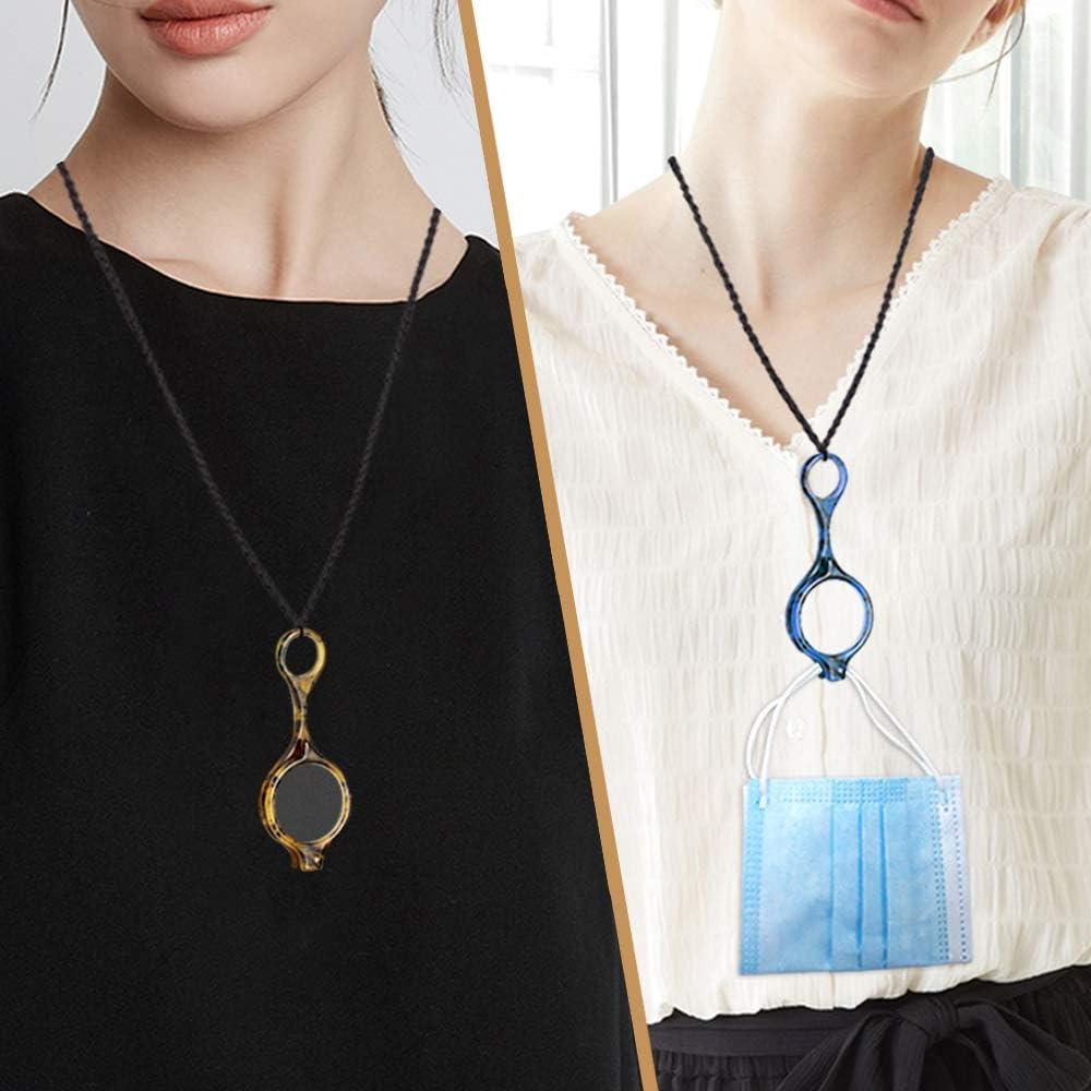 TERAISE Mini Folding Reading Glasses Pendant Necklace Readers Lightweight Portable Anti-loss Reading Glasses with Exquisite Case for Women and Men(S-2.0X) - Image 4