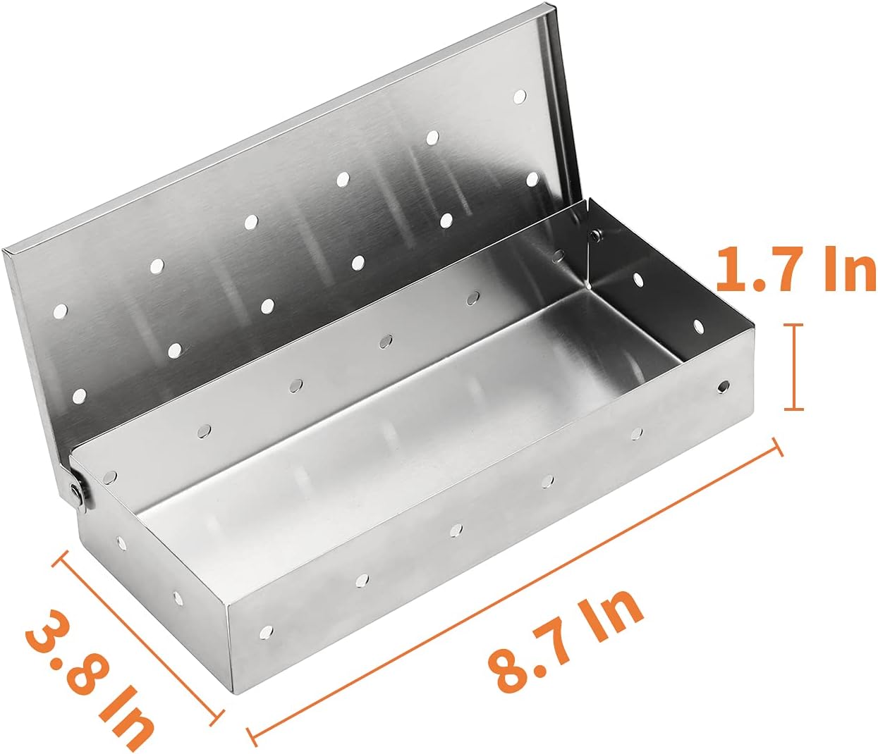690GRAND Grill Smoker Box with Stainless Steel Shell and Hinged Lid for BBQ Gas Grill Meat Smoking Wood Chips: Garden & Outdoor