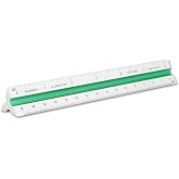 Alumicolor Aluminum Engineer Color-Coded Solid Drafting Scale, 6IN, Silver