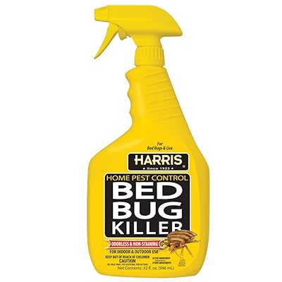 Harris Bed Bug Killer, Liquid Spray with Odorless and Non-Staining Formula Quart