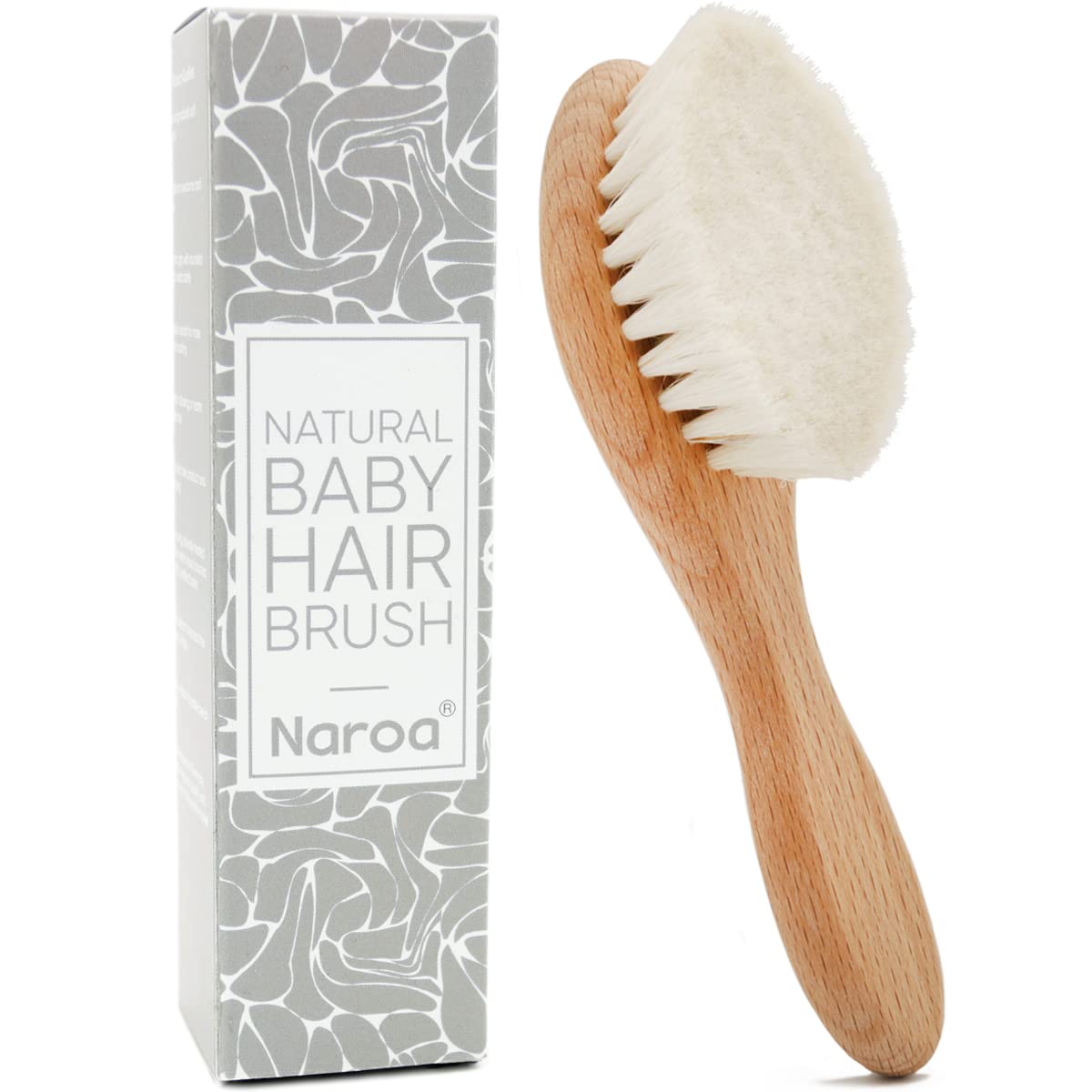 Naroa Natural Baby Hair Brush Soft Safe Wooden Handle & Smooth Goat