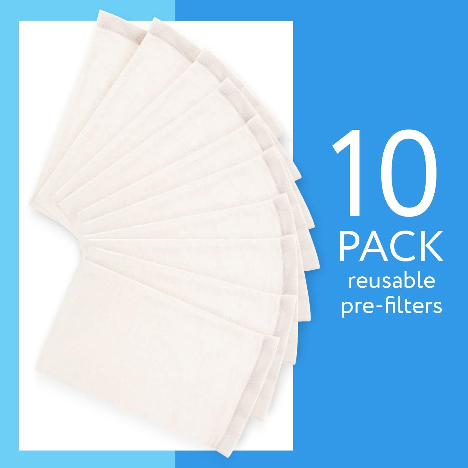 [10 Pack] Shop Vacuum Filter Cover To Reduce Dust Build Up - Reusable, Washable Vacuum Bags - Shopvac Prefilter, Fits Most Canister Vacuums: Appliances