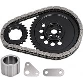 Dokili 7106 Double Roller Timing Chain Set for Gen IV LS 58X 3-Bolt Engines | 9-Keyway Adjustable Steel Timing Set with Bearing &amp; Spacers for LS2 LS3 4.8 5.3 6.0 6.2 V8 Engines