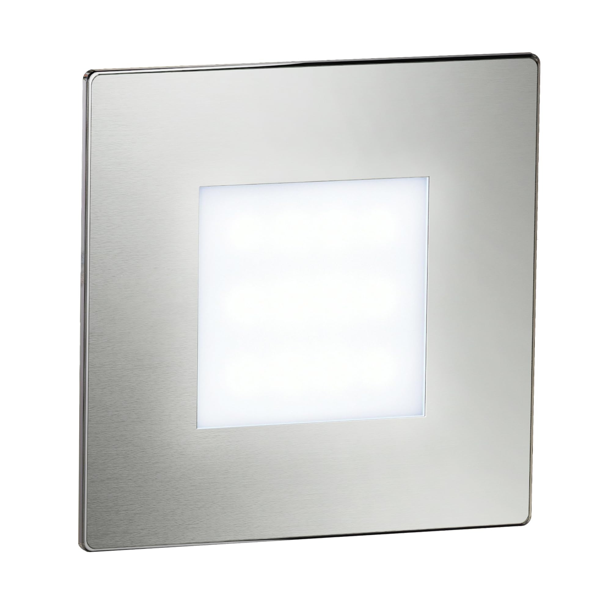 ledscom.de LED Staircase Light/recessed wall Light FEX for Indoor and Outdoor use, Angular, Stainless Steel, 85 x 85mm, Cool White