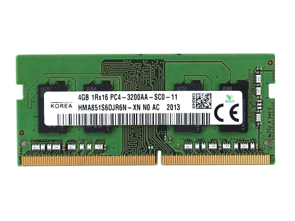 Hynix HMA851S6DJR6N-XN - 4GB DDR4 3200MHz Non-ECC SODIMM RAM PC4-25600 CL22 Memory Module for Laptops, Mini Desktops & All in One Systems