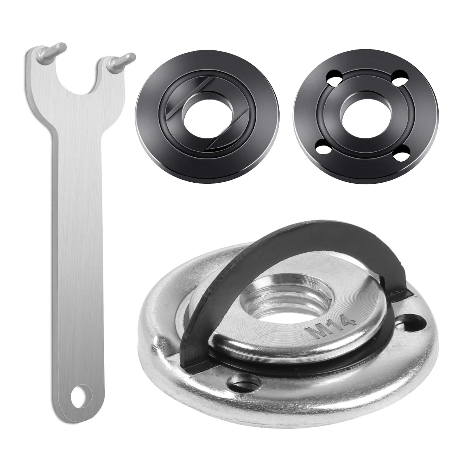 Asheyya 4PCS Angle Grinder Attachments Set, Angle Grinder Spanner Key Accessories for Most Angle Grinder Fitting Part (M14)