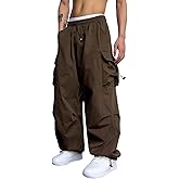 ZAFUL Men's Parachute Pants Casual Baggy Cargo Drawstring Trouser