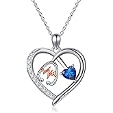 NFYBD Heart Stethoscope Pendant Necklace for Women 925 Sterling Silver Gemstone Birthstone Doctor Nurse Day Medical Jewelry RN Registered Graduation Retirement Gifts