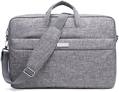 NNEE 17 17.3 Inch Water Resistance Suit Fabric Laptop / MacBook Multi-functional Expandable Business Briefcase Computer Shoulder Travel Bag - Empress Gray