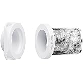 JEEVONY Magnetic Dryer Vent Coupling FR ABS V-0 Dryer Vent Connector Kit Airtight Seal Easy to Clean Quick Connector Including a 2.6ft 4" Duct and two Clamps, White, SDV180