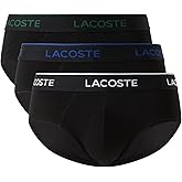 Lacoste mens Cotton Stretch Essentials Briefs, 3-pack (Amazon Exclusives)