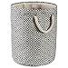 DII Woven Paper Storage Bin, Geo Diamond, Black, Large Round