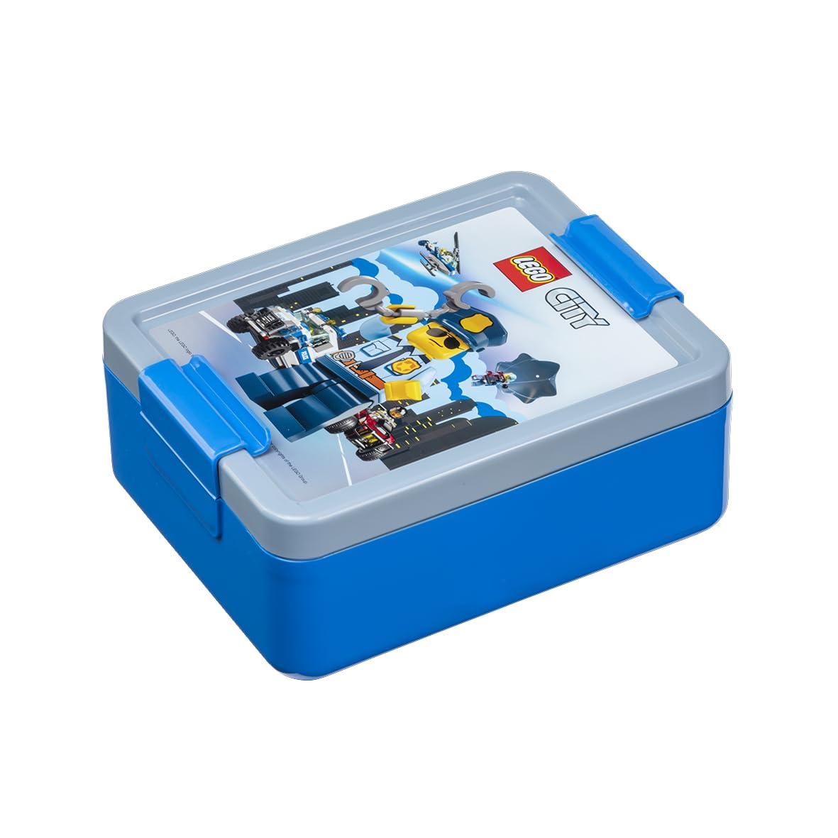 LEGO Lunch Box with compartments - LEGO CITY Design, Durable & Fun for Kids, Grey & Blue, Dishwasher Safe, Perfect for Meal Prep, Snacks and Travel — image 1