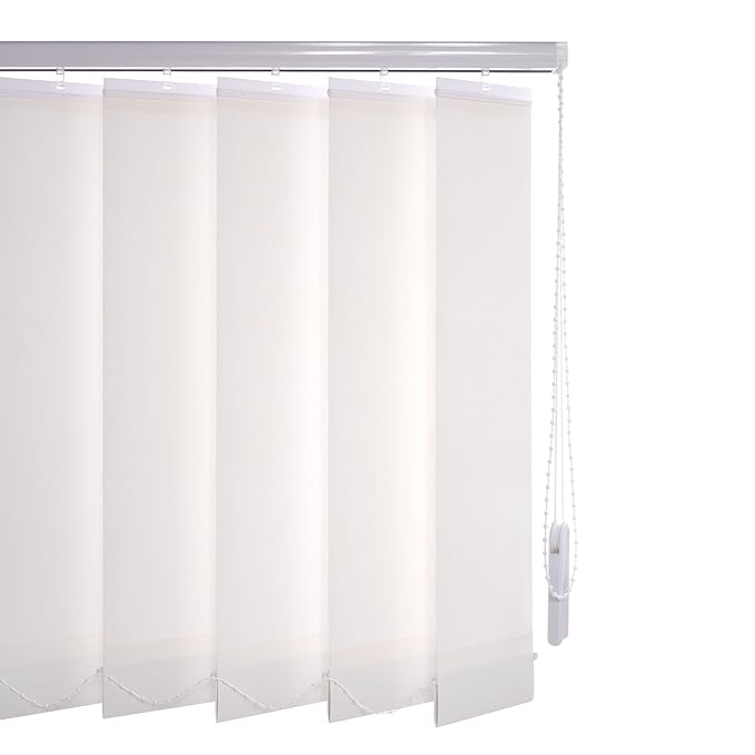 Liedeco Vertikalanlage Lamellenanlage Lamellenvorhang Vertikaljalousie | Lamellenbreite 127 mm | Höhe 180 cm, oder 250 cm | kürzbar | weiß (250 x 250 cm)