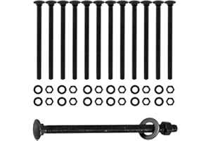 CNQLIS 3/8" x 6" Carriage Bolts Kit, 25PCS Black Carriage Bolts, Rust Resistance Galvanized Carriage Bolt