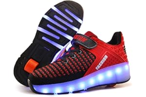 Nsasy Kids Roller Shoes Boy Girl Sneakers with Wheels Become Sport Sneaker with Led for Christmas Birthday Children Show Gift
