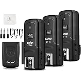 Godox CT-16 Wireless Radio Flash Trigger Receiver Kit,433MHz 4 in 1 Transmitter with 3pcs Receiver Compatible for Canon Nikon Sony Pentax Olympus DSLR Camera Flash Trigger,Studio Strobe Lighting