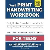 Small Print Handwriting Workbook for Teens: Improve your Penmanship with 151 Fascinating STEM Facts - Science, Technology, Engineering, and Mathematics
