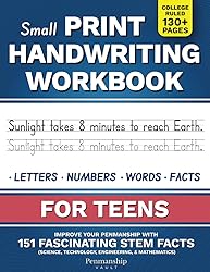 Small Print Handwriting Workbook for Teens: Improve