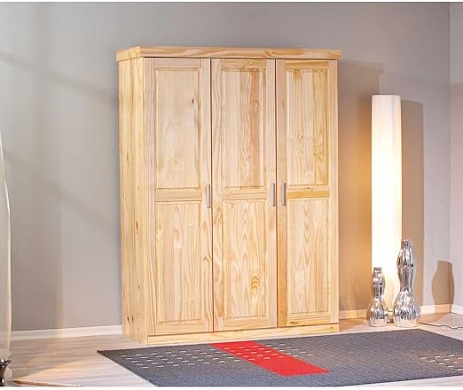 Interlink Kleiderschrank Pelle 3 Turen Kiefer Natur Lackiert Amazon De Kuche Haushalt