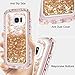 WOLLONY Galaxy S7 Edge Case, 360 Full Body Shockproof Liquid Glitter Quicksand Bling Case Heavy Duty Phone Bumper Soft Non-Slip Clear Rubber Protective Cover for Samsung Galaxy S7 Edge (Rose Gold)