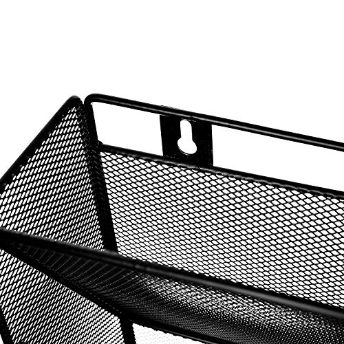 Klickpick Office 15 Sections Wall Hanging Files Wall Mounted Metal Mesh Document File Organizer Magazine Holder Rack Organizer Racks Multipurpose Use to Display Files, Magazine, Newspapers- Black - Thumbnail 5