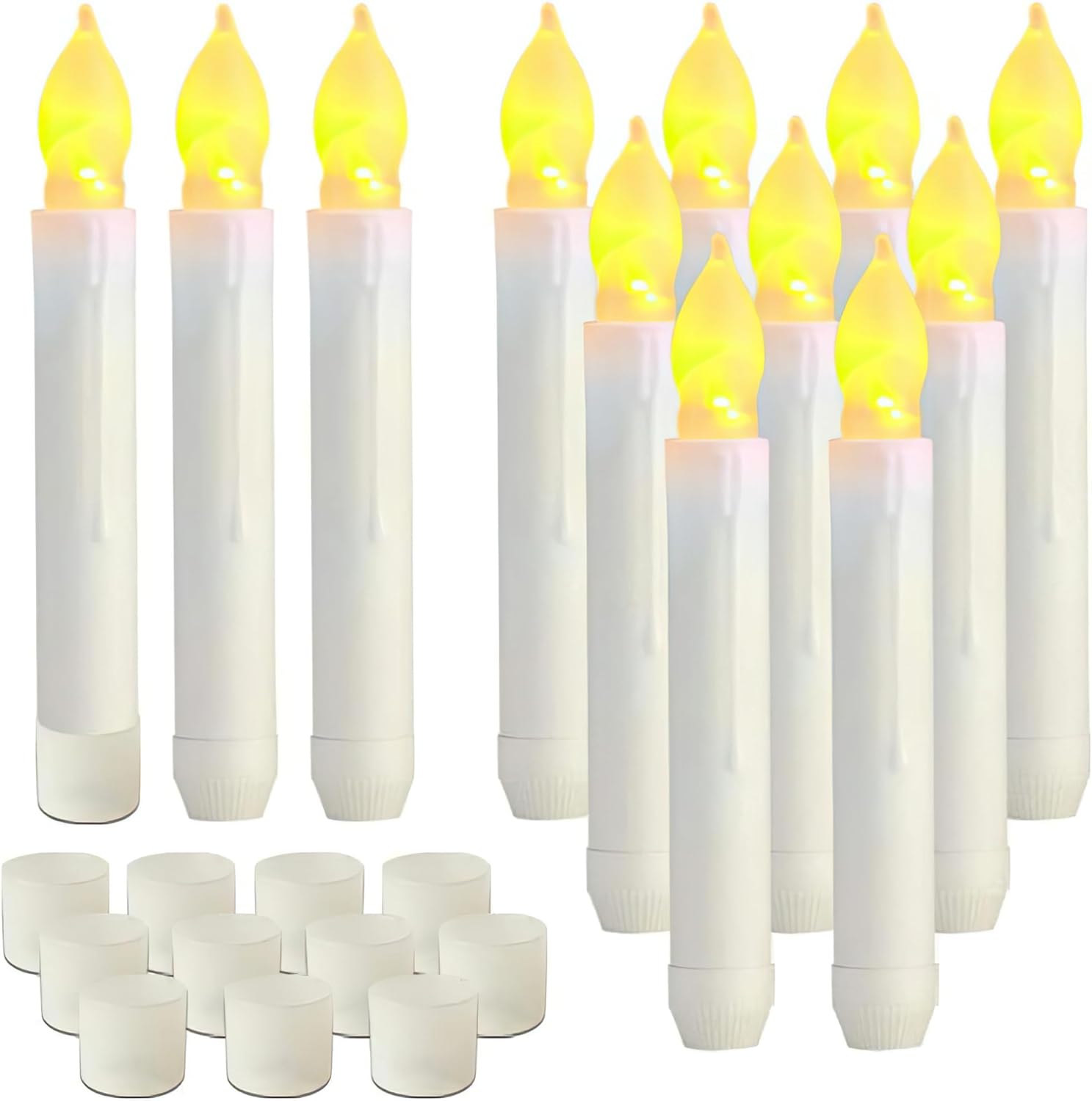 Candles & Holders - Raycare 12 PCS LED Flameless Taper Candle Lights, Flickering Flame Floating Candles, Battery Operated Tapered Candles for Party, Church, Christmas Decorations