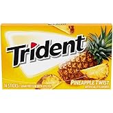 TRIDENT PINEAPPLE TWIST CHEWING GUM SUGAR FREE STICK RP 14 CT - 0012546011581