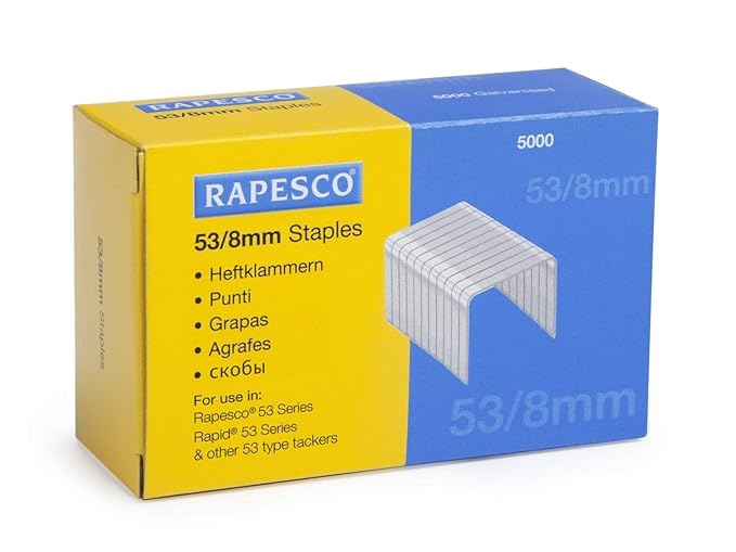 20,000 x RAPESCO STAPLE GUN 53/8mm STAPLES Tacker Staples Heavy Duty