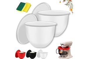 DODODOX Silicone Stand Mixer Bowl Liners, Silicone Liners for Kitchen Tilt-Head 5 Qt Mixers – Kitchen Mixer Attachments & Accessories – Replacement Mixer Bowls No Longer Needed (White-2pc)