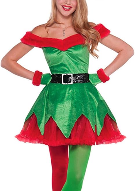 Amazon サンタ 衣装 レディース クリスマス 衣装 レディース コスプレ クリスマスツリー風 クリスマス 余興 イベント パーティー グリーン コスチューム レディース 大人用 フリーサイズ コスプレ 仮装 通販