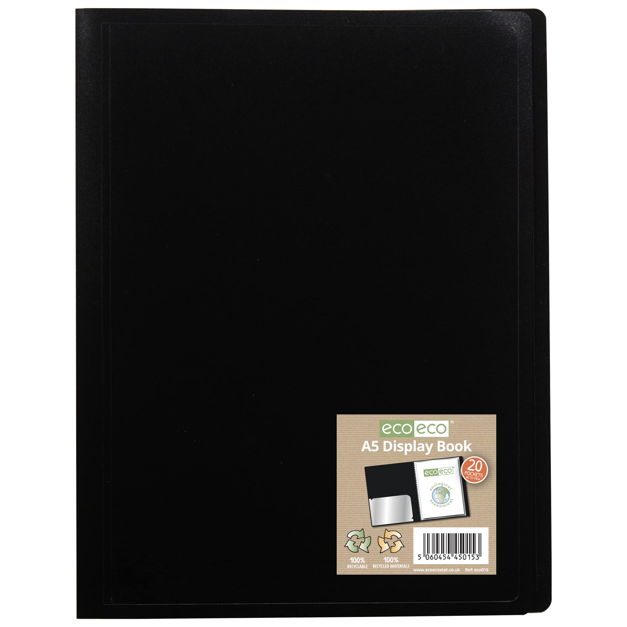 eco-eco A5 100% Recycled 20 Pocket Flexicover Display Book