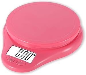 TANTAYA Digital Kitchen Scale,Gram Scale Weight Grams and oz, Easy Clean Smart Cooking Baking Coffee Milk Scale for Food (Pink)