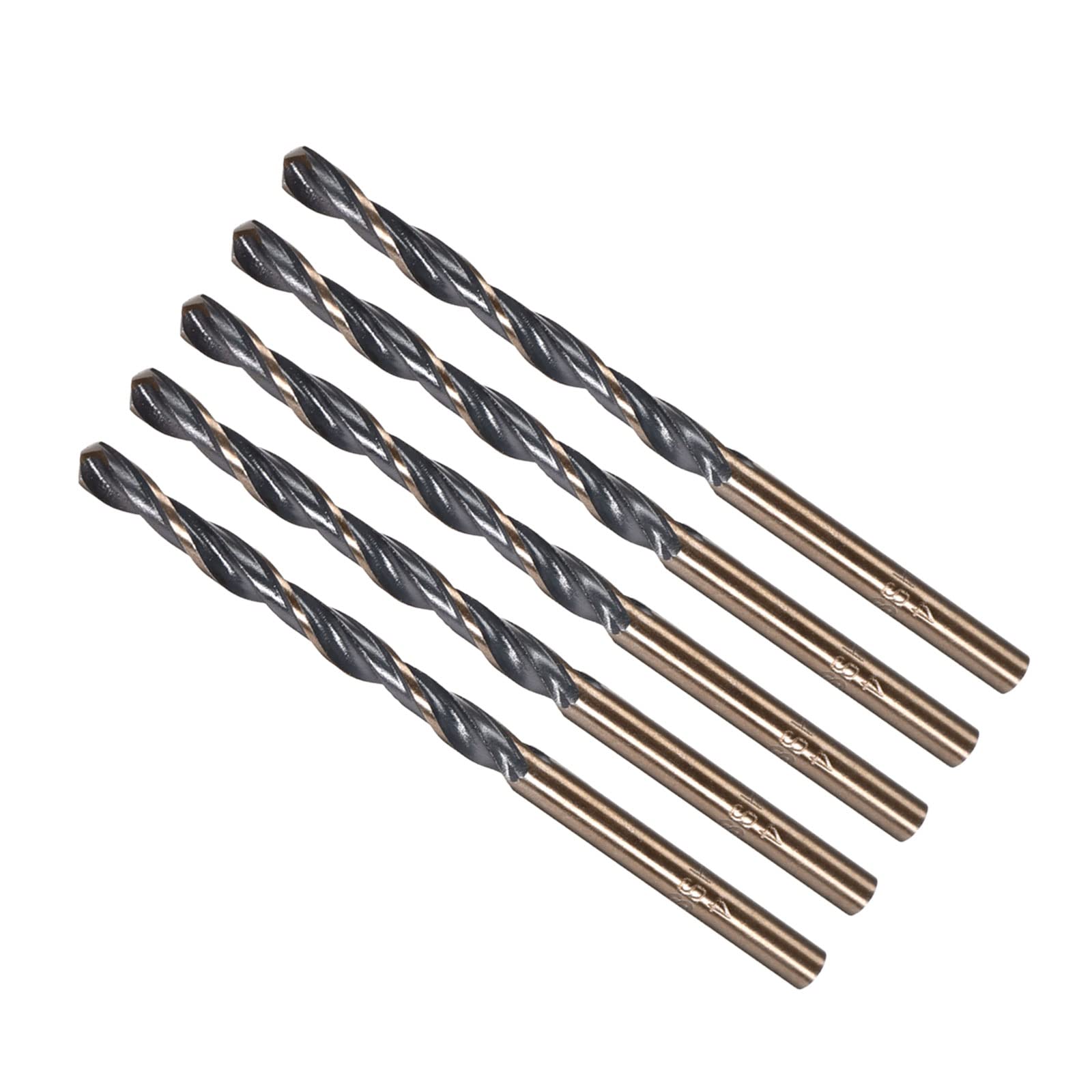 CoCud Twist Drill Bits, 4mm Cutting Edge, Titanium & Nitride Coated High Speed Steel 4341 Round Shank - (Applications: for Stainless Steel Drilling Machine), 5-Pieces — image 1