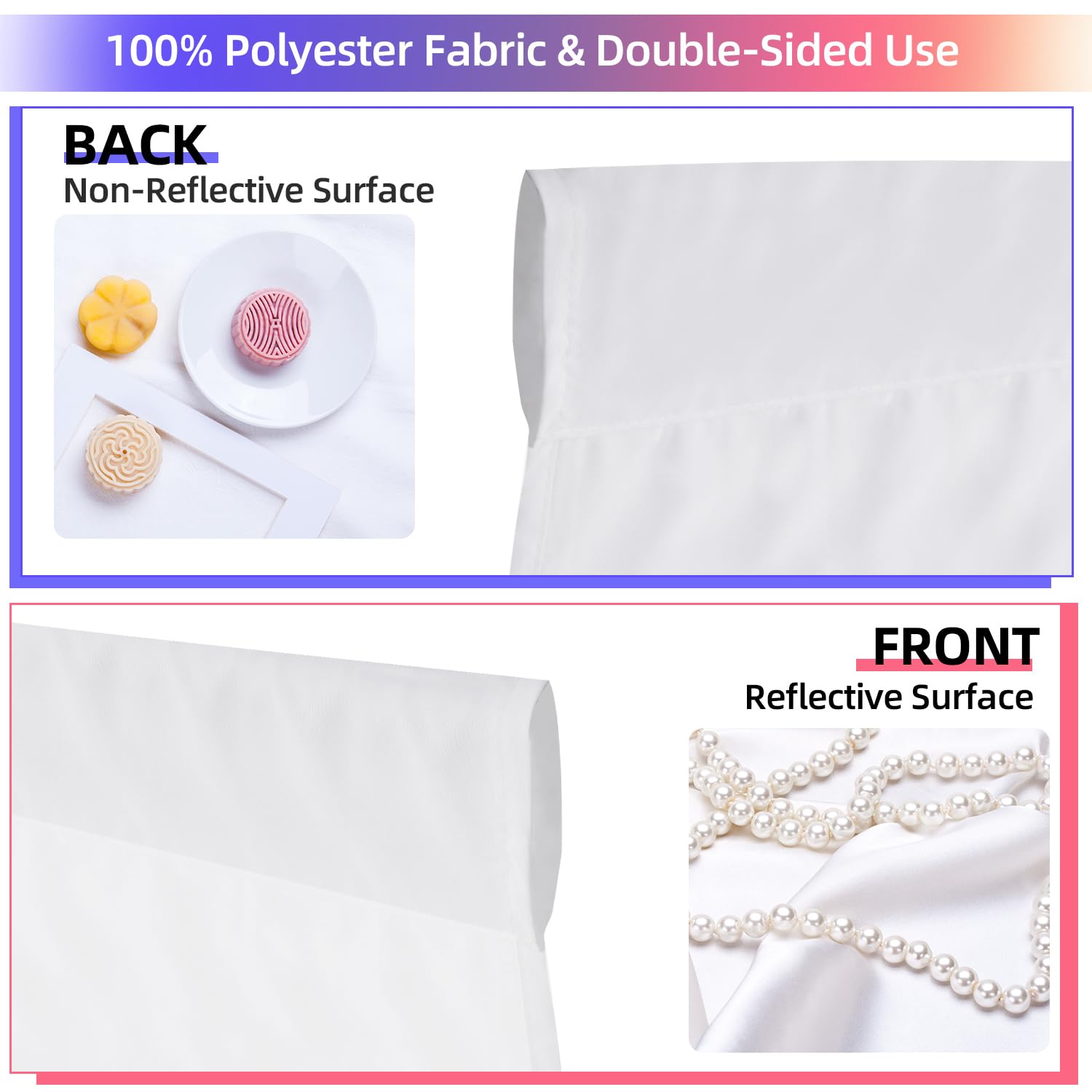 White Backdrop for Photoshoot, 10x10 ft Photo Backdrop Curtain Double-Side for Photography, Polyester Fabric White Background Screen for Photographic Studio Baby Picture Party Prop (Backdrop Only)