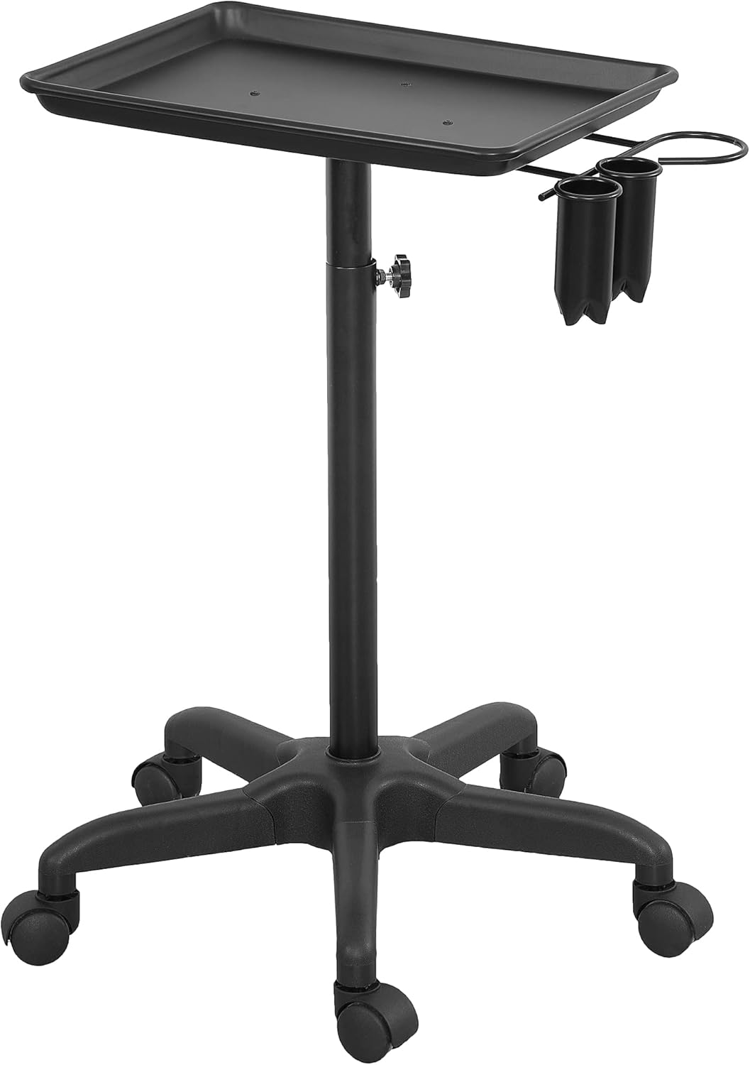 Salon Tray Premium Aluminum Trolley Tattoo Rolling Tray Station Hair Color Beauty SPA Service Cart(Black): Kitchen & Dining