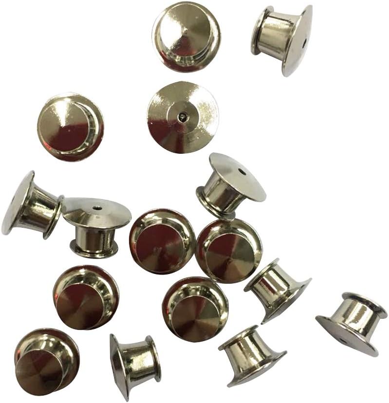 30Pcs Pin Backs,Hat Vest Bag Badge Emblem Pin Keeper Back Locking Metal