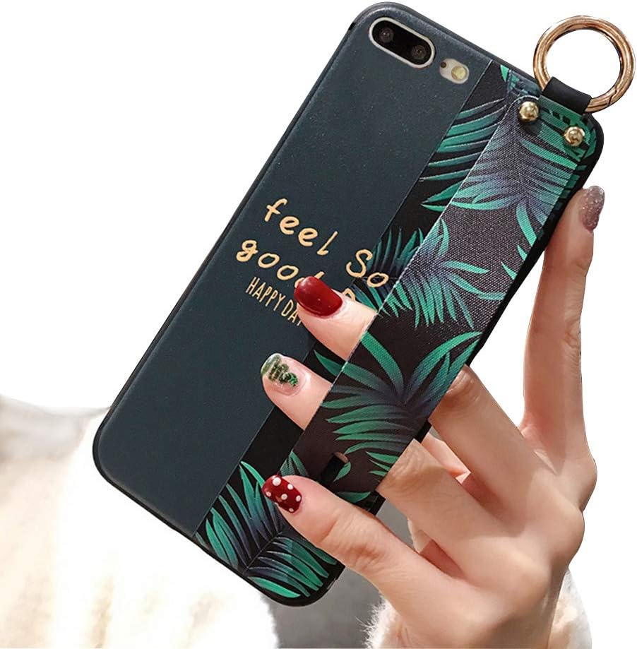 iPhone 7 Plus Case, iPhone 8 Plus Case with Hand Strap, Soft Silicon