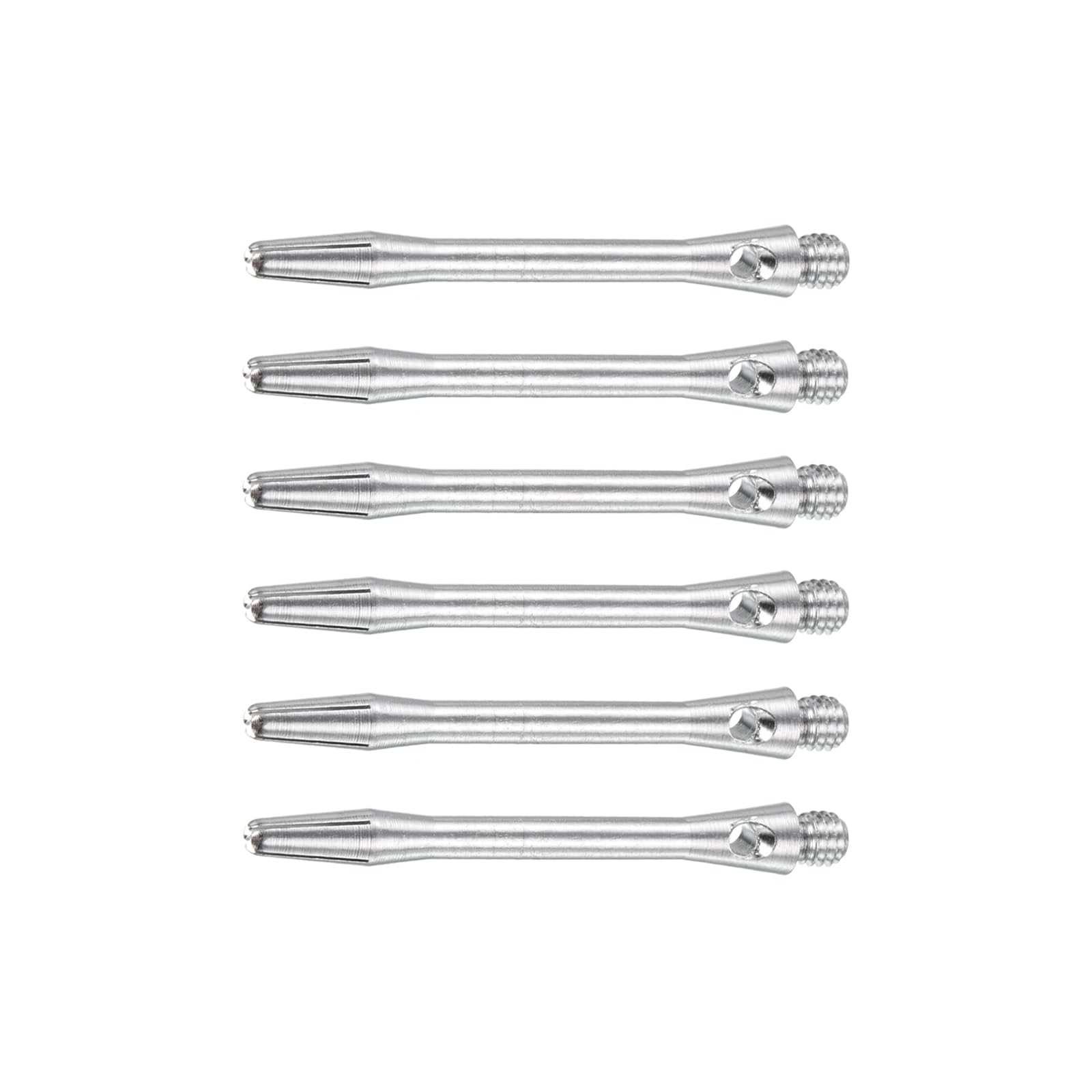 M METERXITY 6 Pack Darts Shafts - Aluminum Darts Stems Medium 2BA Thread, Apply to Darts Games/Darts Sports/Entertainmence/Party (45mm, Silver Tone)