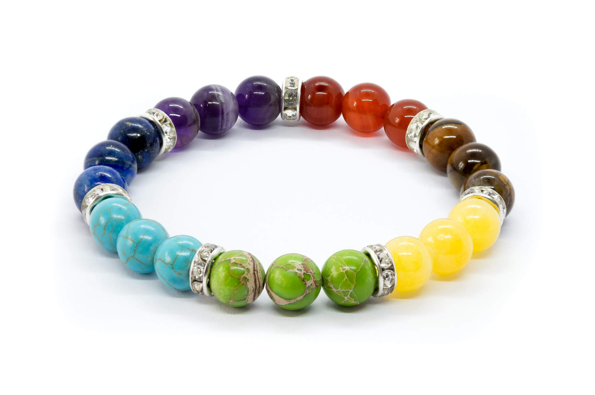 WICCSTAR Chakra Bracelet with Jewellery Pouch & Meaning Card. Anxiety Bracelet
