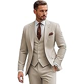 msatuy 3 Piece Suit for Men Mens Suit 3 Piece Suits Men Slim Fit Men's Tuxedos Blazer Vest Pants Set Business Wedding Prom