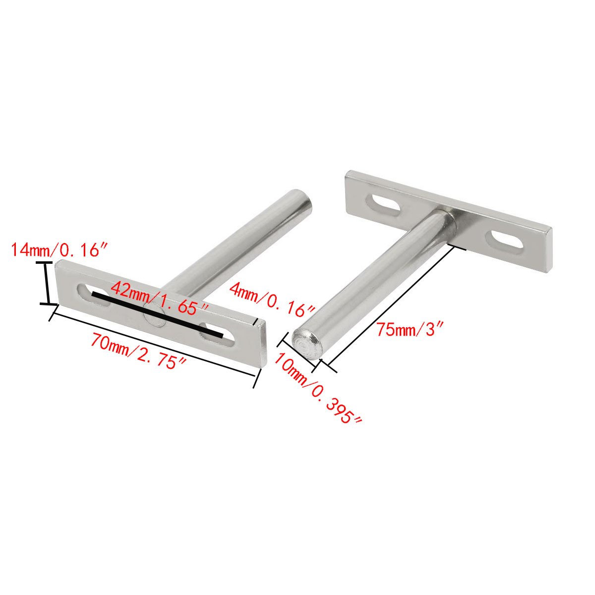 SpeedDa 4pcs 10mm x 70mm Metal Hidden Concealed Invisible Shelf Support