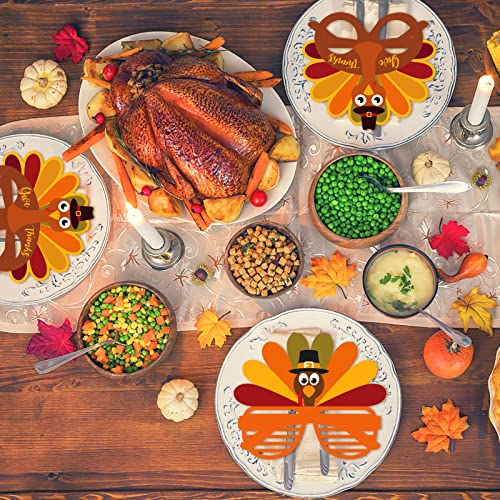 3 otters Thanksgiving Paper Glasses, 12PCS Turkey Paper Eyelasses Funny Party Glasses for Kids Adults Thanksgiving Party Favors