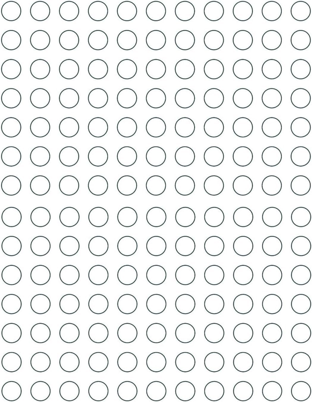 1.3 cm Round Color-Coding Labels Printing Sticker Paper 1/2" - Value Pack White Dot Labels Matte Finish with Template Included! 25 Sticker Sheets - 3850 Pack